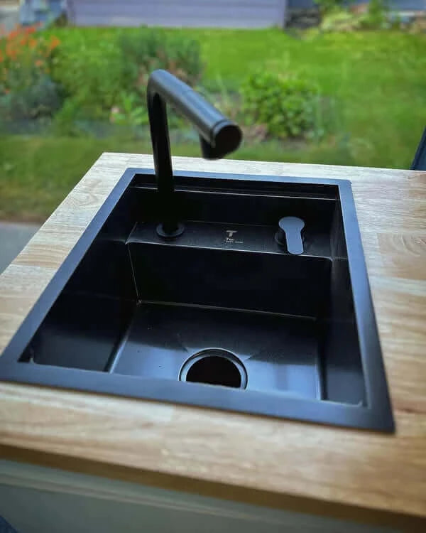 Installed Black Nanotech Stainless Steel Sink