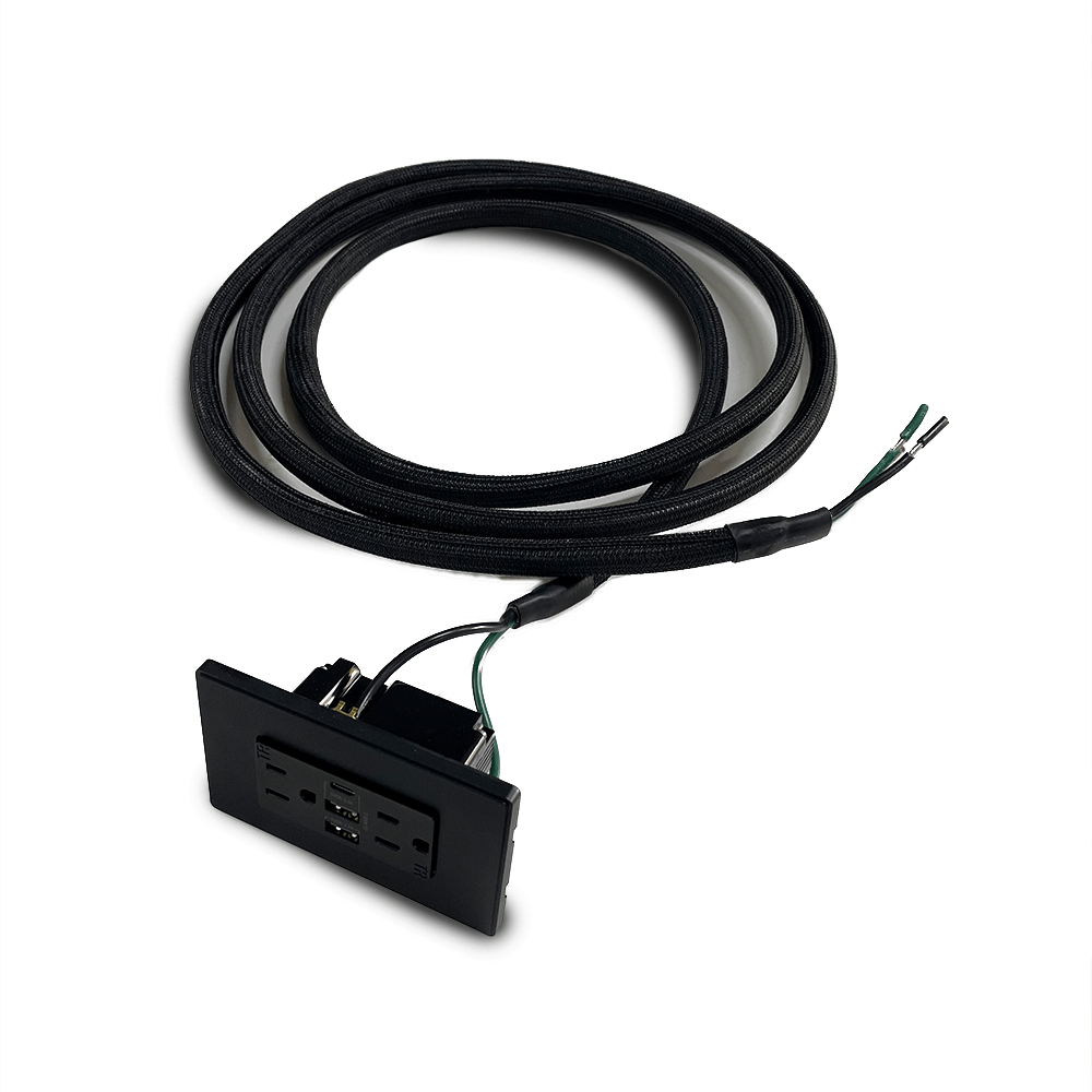 Pre-wired 120VAC outlet