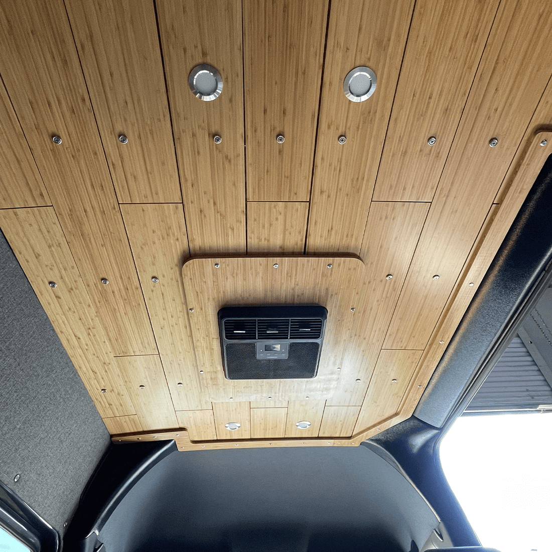 Amber Bamboo Dometic RTX A/C Cover Installed